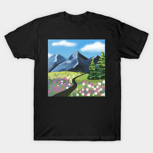 Mountain valley T-Shirt by Art by Ergate